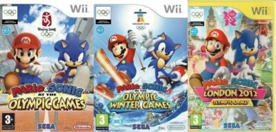 3x Nintendo Wii Spiele Konvolut: Mario & Sonic bei Olympia, Winter & London 2012