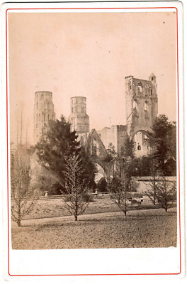 Abtei von Jumièges. Ruinen. Normandie. Kabinettkarte 10x16cm. Fotoalbum 1881.