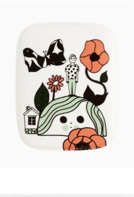 marimekko Marikyla Plate 15 × 12cm white × Orange Japan Limited