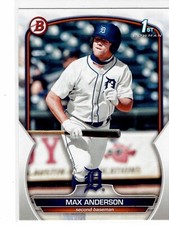 Max Anderson Detroit Tigers 2023 Bowman Draft 1st Bowman