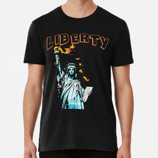 Statue of Liberty Graffiti Pop Art Premium T-Shirt S-5XL