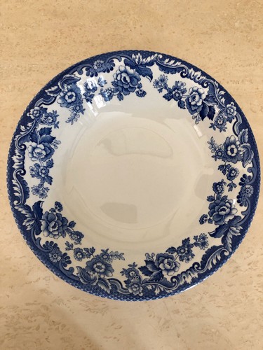 Spode Delamere Blue Porcelain Coupe Cereal Bowl ENGLAND Small Chip - Picture 2 of 7