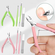 Cuticle Nipper 4Pcs Nail Trimming Scissor Dead Skin Fork Nail File Manicure