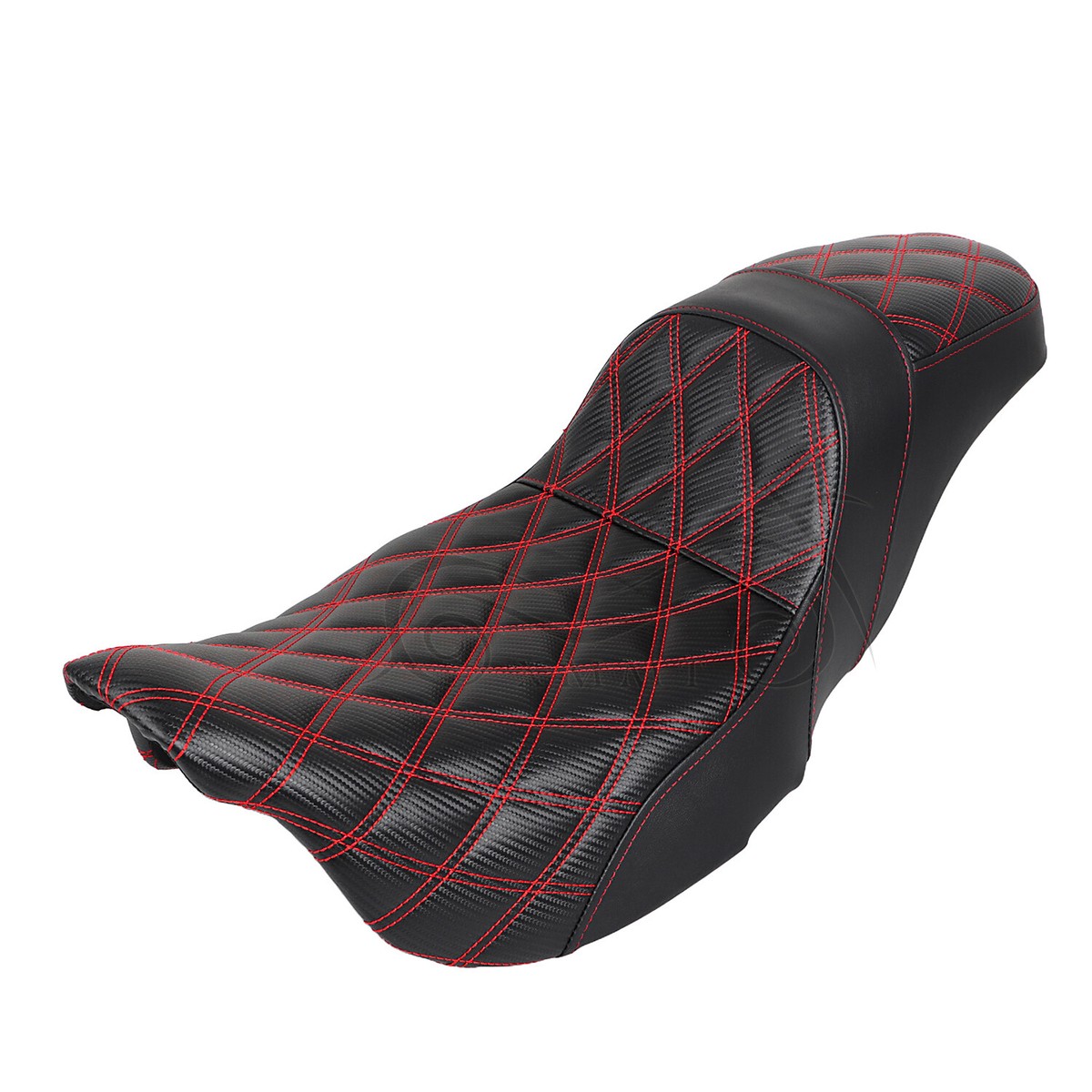 Red Lattice Stitch Step-Up Seat For Harley Touring Electra Street