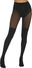 Faux Thigh High Tights Suspender Pantyhose Mock Over the Knee Socks Goth Stockin