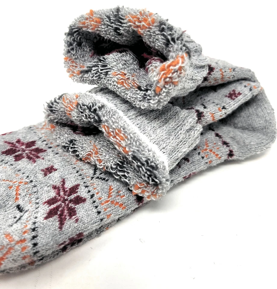 Paquete de 12 calcetines de lana de cordero cálidos para mujer botas de invierno calcetines estampados de renos de Navidad Foto 3 de 4