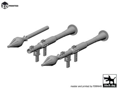 Black Dog 1/35 RPG-7 Russian Anti-Tank Rocket Launcher (2 pcs & Rocket) 3D35017