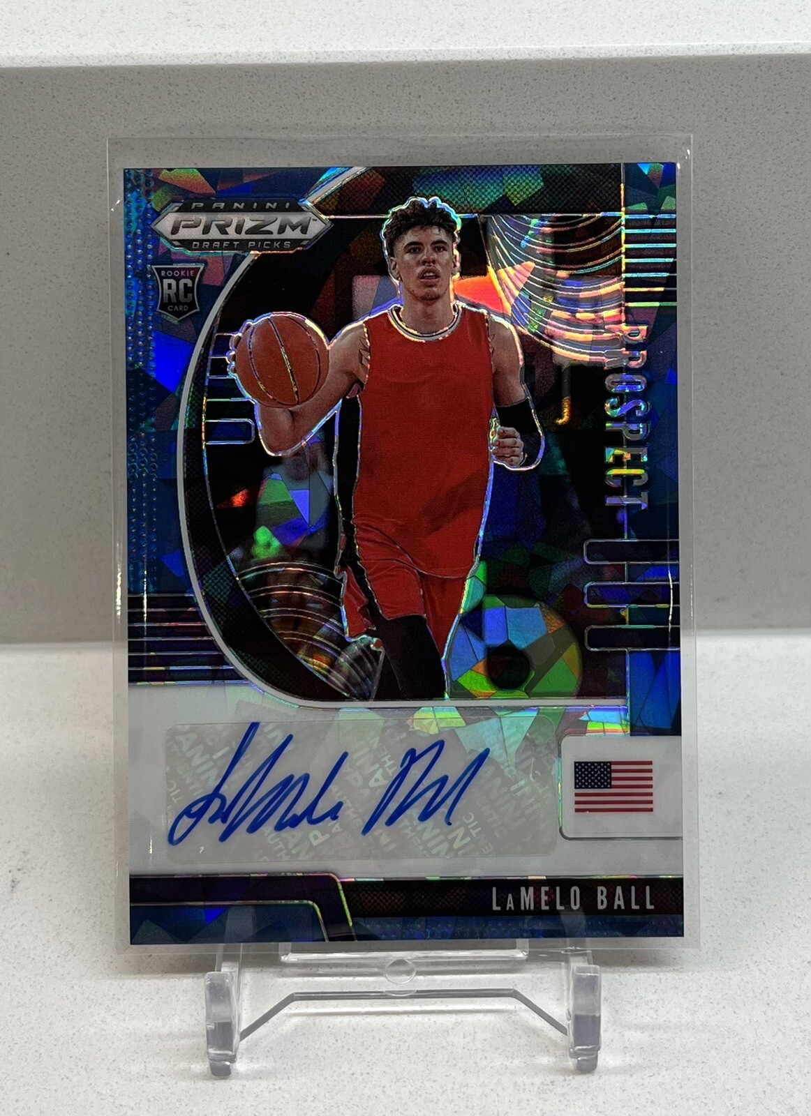 2020 LAMELO BALL #d 56 /75 Prizm Draft Picks BLUE ICE Rookie RC AUTO #PA-LB SSP