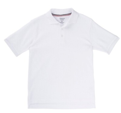 French Toast Little & Big Boys Short Sleeve Polo Shirt, Large , White, Size: L. 