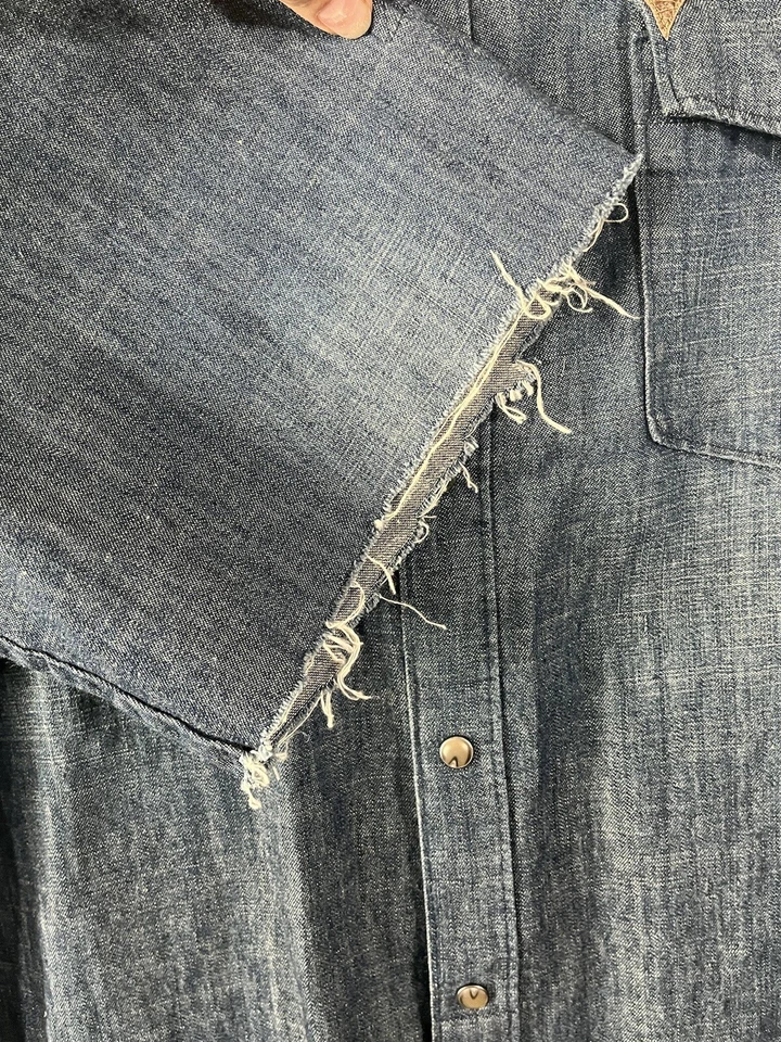 Timberland Denim Pearl Snap Western Heavy Outdoor Blue Shirt Button Mens XL Y2K - Image 4 of 4