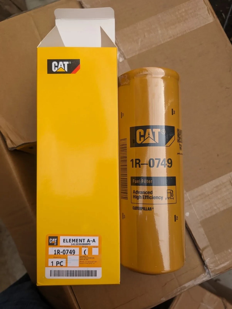 2x OEM Caterpillar 1R-0749 Fuel Filter – USA Stock – Includes Seal – CAT 1R0749
