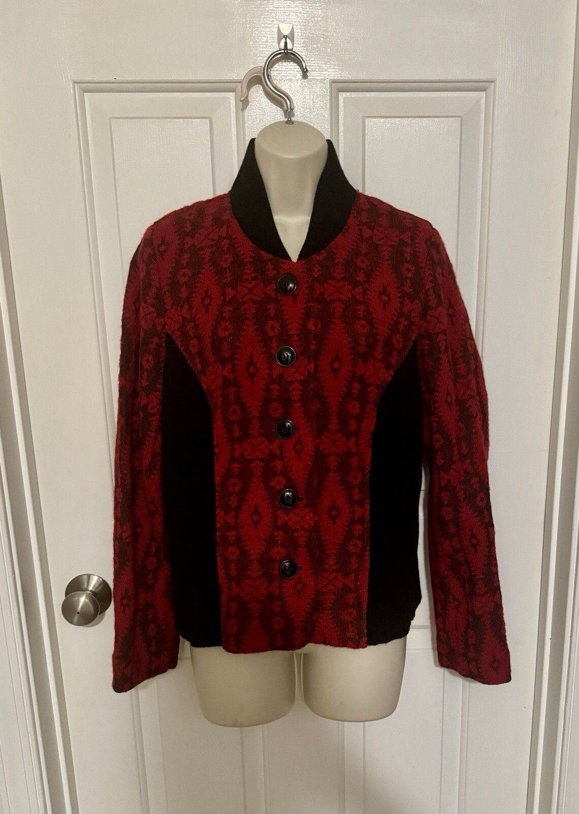 Pendleton Women’s Button Cardigan Jacket Red And … - image 1
