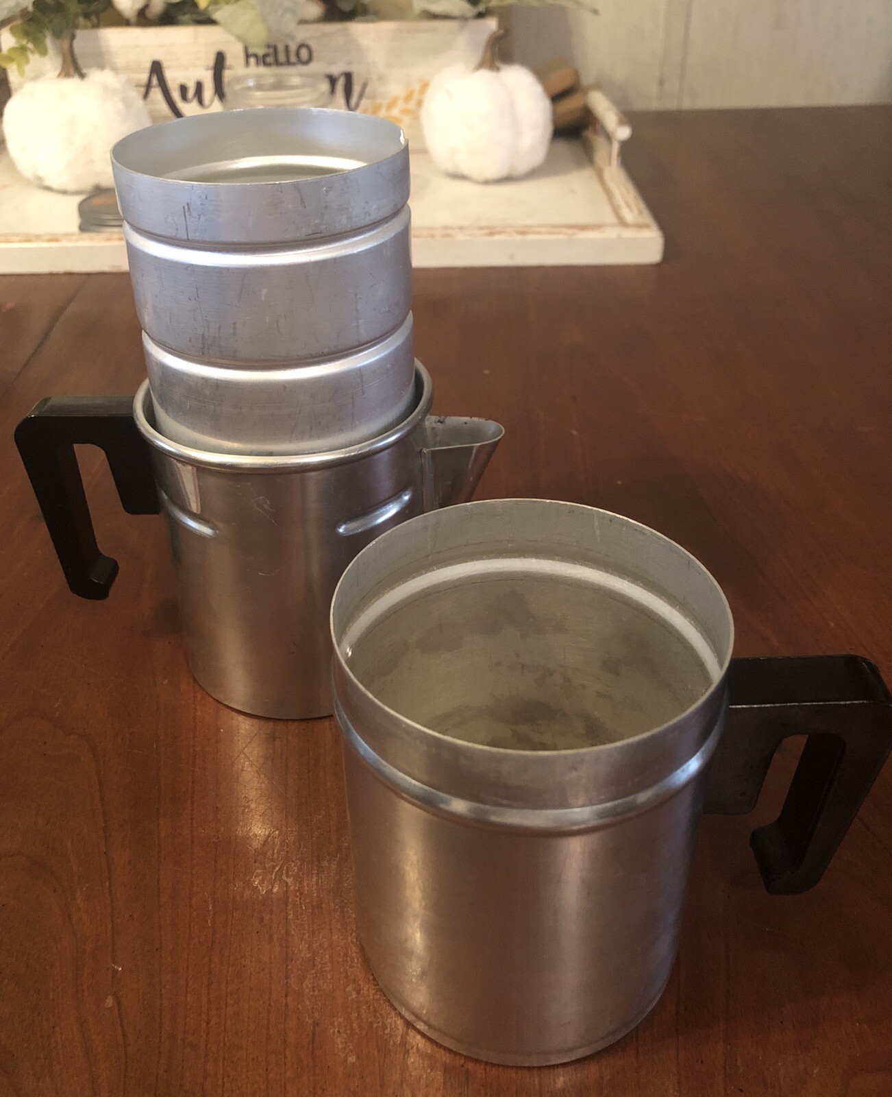 Vintage Percolator Italian Stovetop Campfire Coffee 1 Cup Aluminum Kitchen Decor