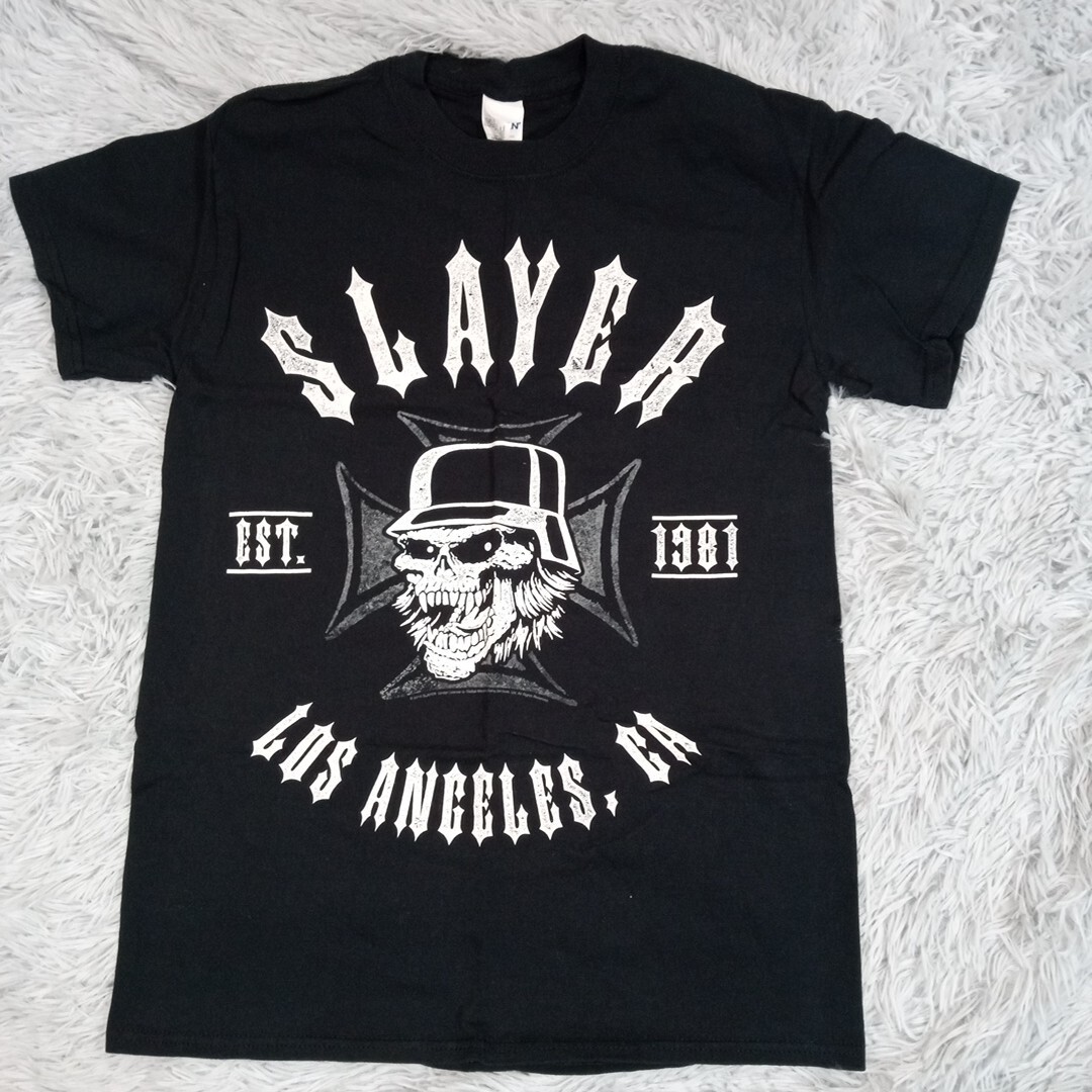 SLAYER Tシャツ Vintage Slayer Shirt Mens S Black Tee Y2k Moto Skull Los