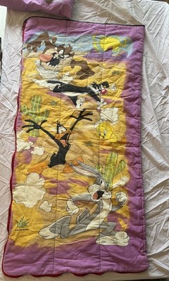 Looney Tunes / Warner Brothers - Kinderschlafsack & Kissen 1997 Vintage