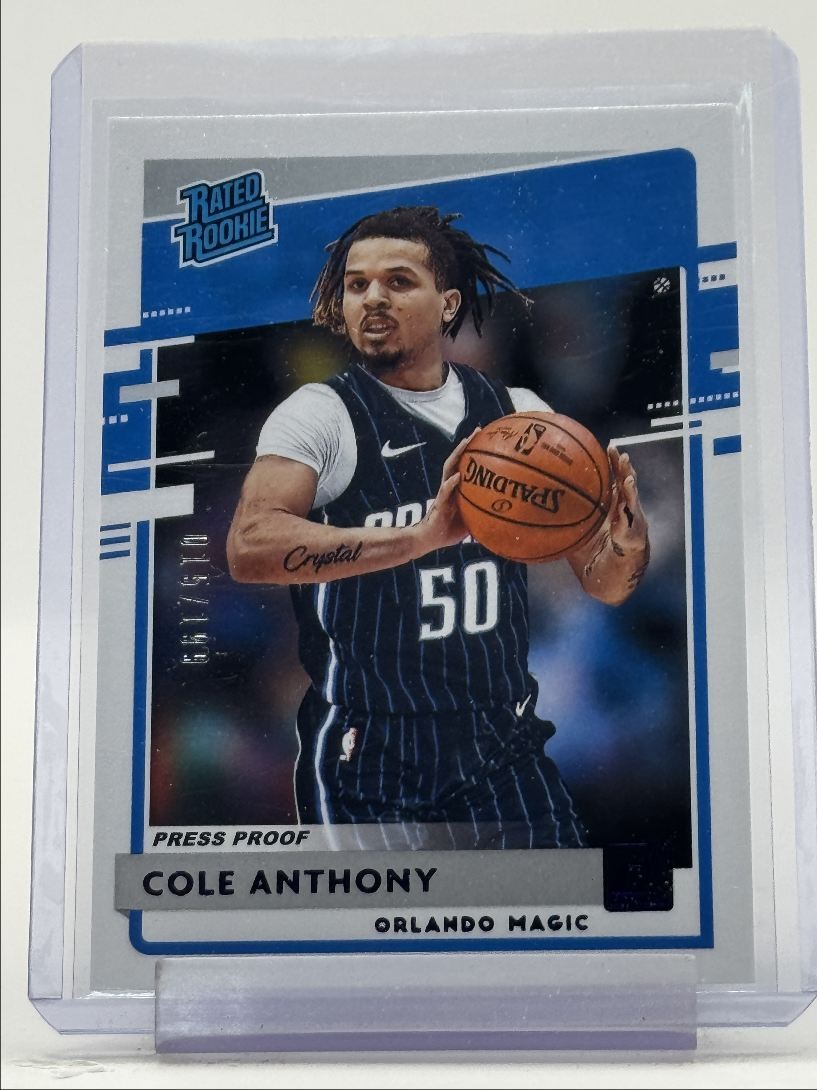COLE ANTHONY 2020-21 DONRUSS RATED ROOKIE PURPLE PRESS PROOF RC /199 Q5686