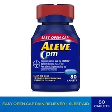 Aleve PM Easy Open Cap Caplets, Pain Reliever - 80 Count