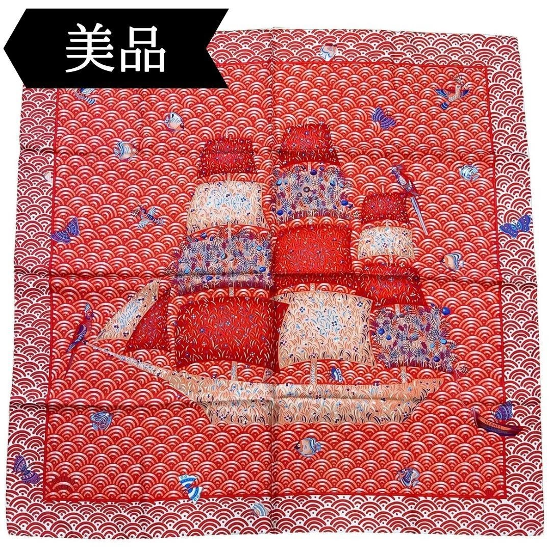 Hermes — HERMES Carre 90 BATEAU FLEURI Silk Scarf Multicolor 34.5in Tag SR1655