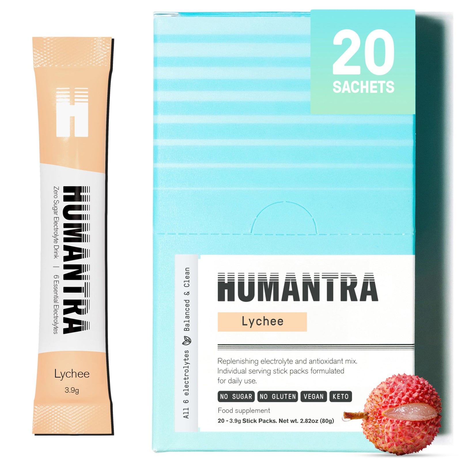 Humantra Electrolyte Packets | Zero Sugar | W/ 6 Electrolytes | Electrolytes Pow