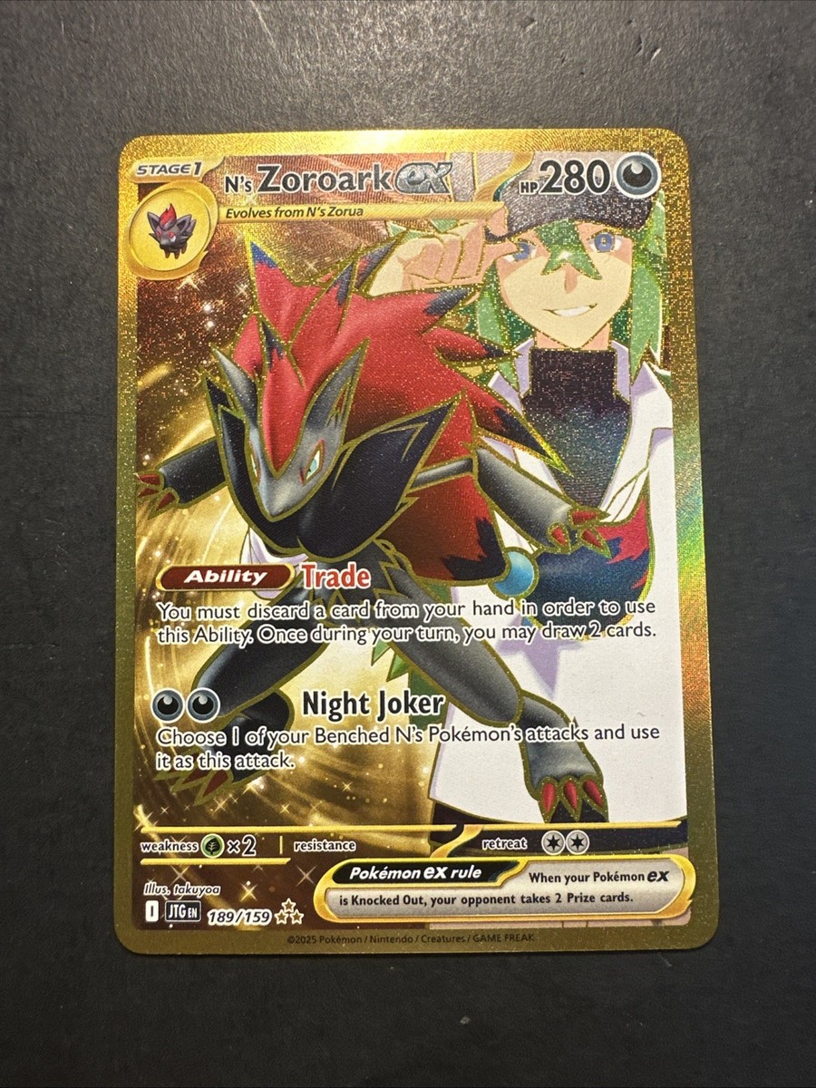 2025 Pokemon Journey Together N'S ZOROARK EX 189 /159 Gold