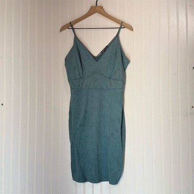 blue suede bodycon dress Charlotte Russe+ 1X Teal Blue Faux Suede Bodycon Dress Y2K Soft Grunge  Party