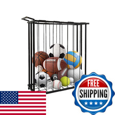 URMMIY Large Garage Ball Storage Rack with Wheels Rolling Sports Equipment Organ