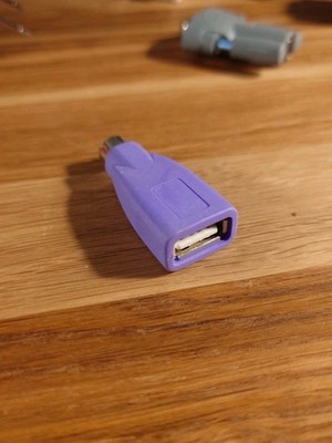 Adapter USB to PS/2 Plug for Keyboard Purple Violet