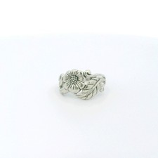 Sterling Silver Flower Band Ring - Size 7 C31027818 