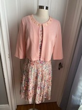 PRECEPTION NEW YORK  PINK FLORAL LACE PULLOVER DRESS-PINK SWEATER TOP-SIZES!