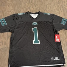NWT Ohio University Bobcats Football Jersey #1 Mens 2XL XXL Black Gameday $100