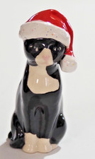 Pie Bird Black & White Tuxedo Cat /Santa Hat Piebird Made in USA by Nancy Davis