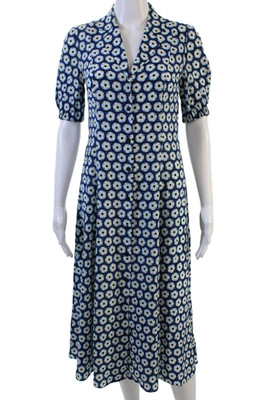 Diane Von Furstenberg Womens Shirt Dress Blue Size 0