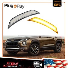 For 2021-2025 Chevy Trailblazer Clear Amber Led Front Bumper Side Marker Lights