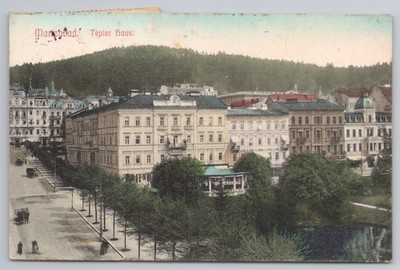 Marienbad Tepler Haus Straßenszene Böhmen 1909 Hermann Poy