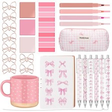 26 Pcs Pink Stationery Set School Supplies Coquette Bow Journaling Kit Coquet...