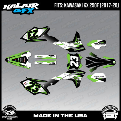 Graphics Kit for Kawasaki KX250F (2017-2020) KX 250F Evader Series - Green