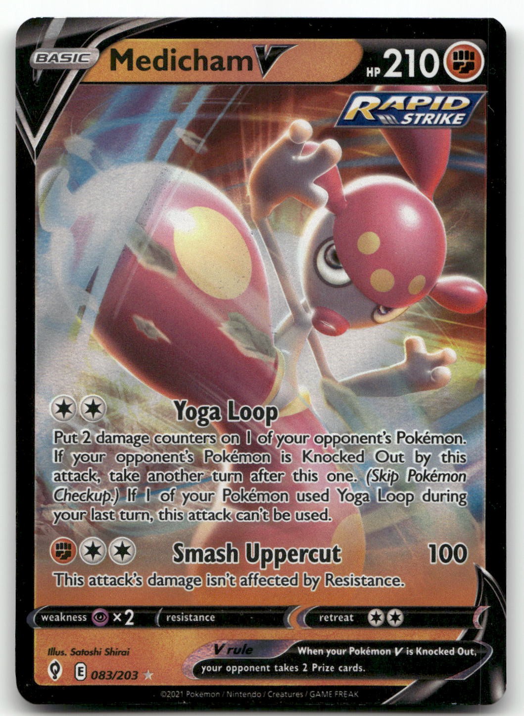 Medicham V #83/203 (Holo) (NM) SWSH07: Evolving Skies SWSH07 Pokemon
