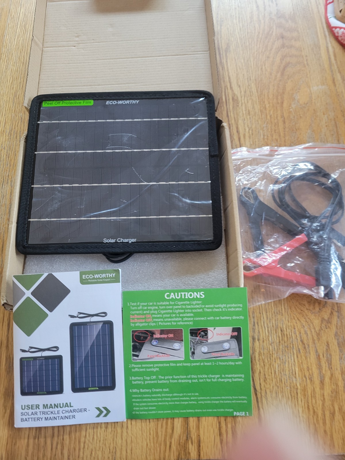 ECO-WORTHY 5W 12V Solar Panel Trickle Charger Kit Waterproof