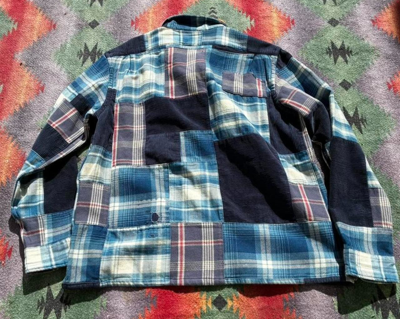 Polo Ralph Lauren Sportsman Southwestern Flannel Patchwork Jacket Shirt  sz   L image 6
