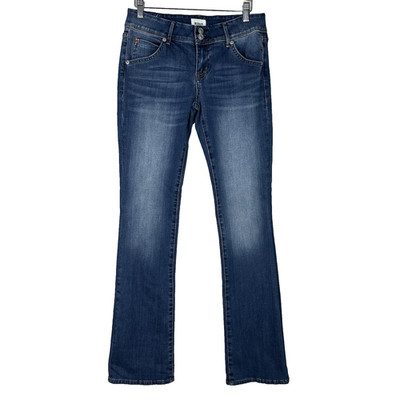 HUDSON Beth Baby Boot Jeans Womens 27 Blue Mid Rise Stretch Flap Pocket