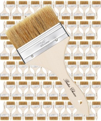Bates- Chip Brushes, 4 Inch, 96 Pack, 4 Inch Paint Brushes with Ergonomic Wooden