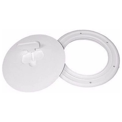 T-H Marine 6'' Cam-Out Deck Plate - Polar White, Quick Release, Watertight