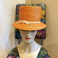 1960’s Happy Capper Orange Straw Hat