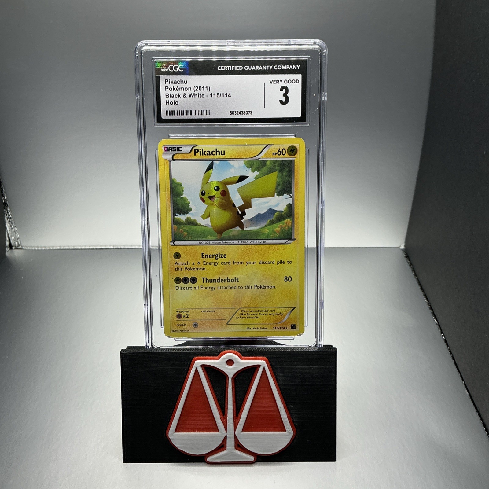 CGC PIKACHU 115/114 HOLO SECRET RARE BLACK & WHITE POKEMON TCG
