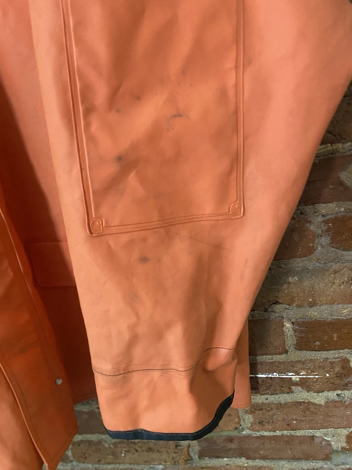 Chaqueta de lluvia Carhartt PVC exterior 2XL naranja cuello pana Foto 2 de 4