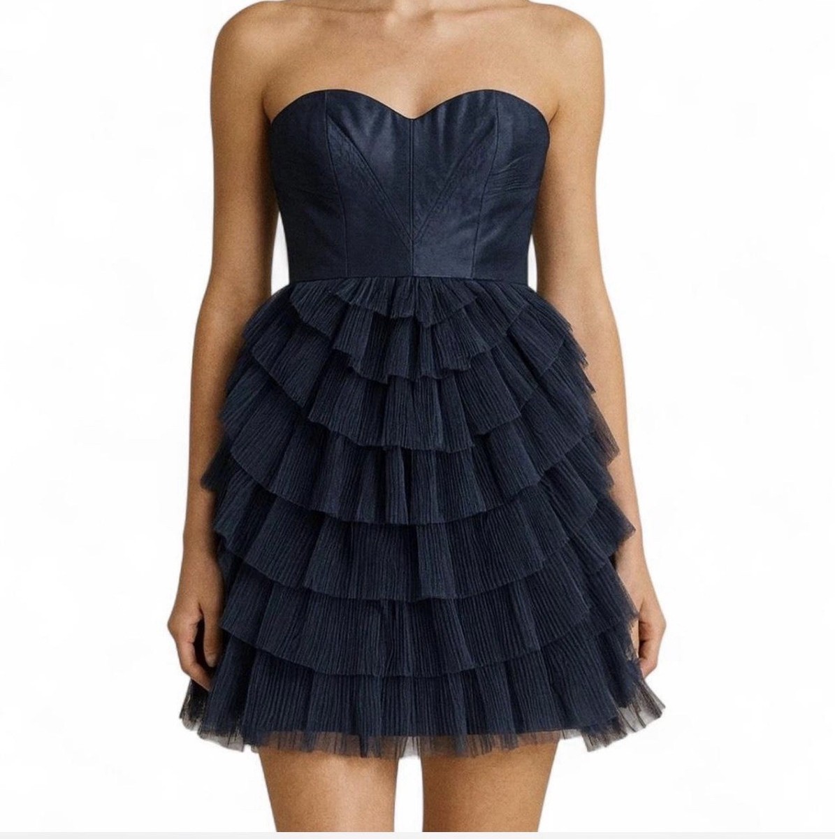 princess polly baby blue dress Blue Bubble Hem Tube Mini Dress main image 0