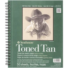 Strathmore Toned Sketch Spiral Paper Pad 9"X12" Tan 50 Sheets