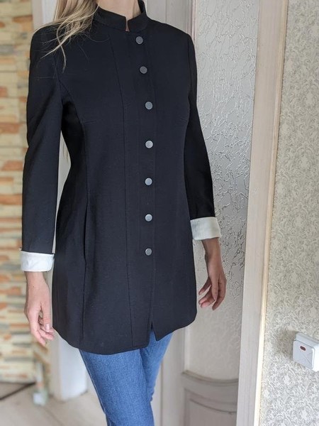 Women Akris Blazer Black Viscose 36 #4PGT