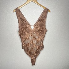 NWT NEW 98 Free People Dream Of Me Darling Cocoa Brown Bodysuit Size L SOLD OUT