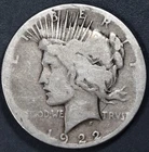 1922-S $1 PEACE SILVER DOLLAR KM# 150 Grade:  G A7059